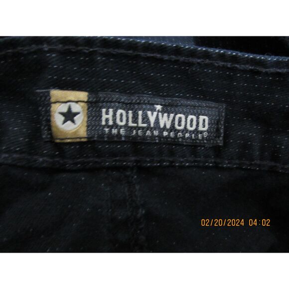 HOLLYWOOD THE JEAN PEOPLE COTTON MAXI SKIRT SIZE 32 (14/15) BLACK W/ PINSTRIPES - Picture 10 of 10